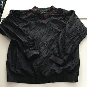 FootJoy V-neck Pullover Windbreaker Jacket Mens Medium Black